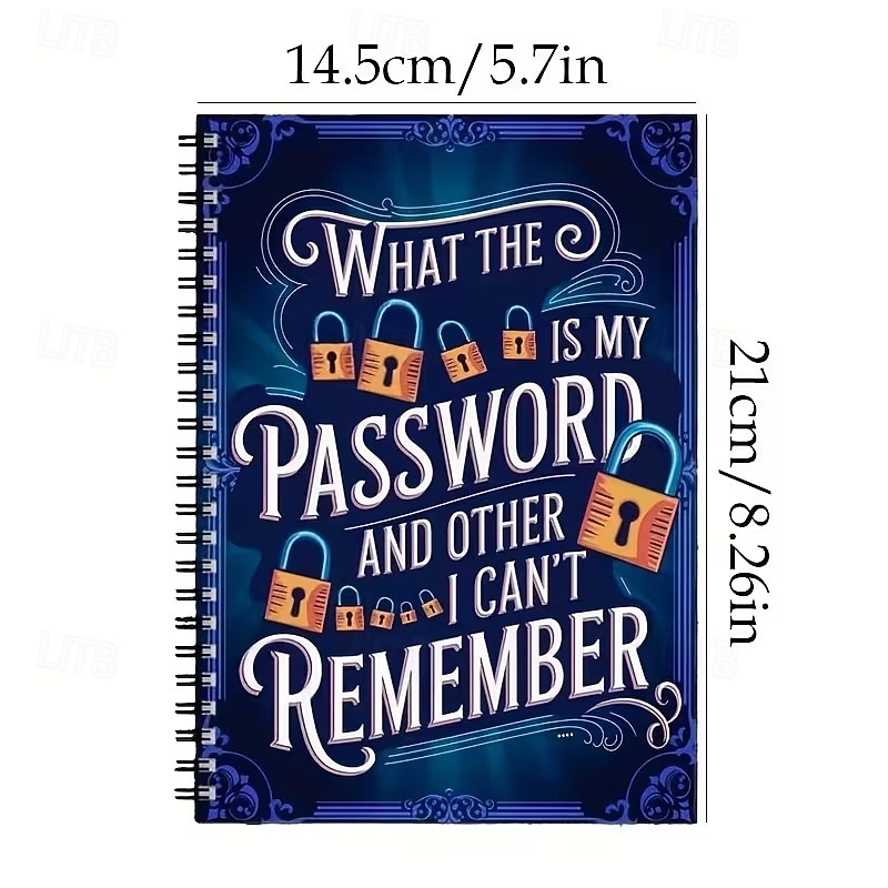Spiral Password Notebook - Secure Password Organizer with Lock Design, for Home Office, Internet, Computer, Scrapbooking - Password Keeper Journal with Spiral Binding - Ideal for Passwords, Login 2026 - $14.39 –P8