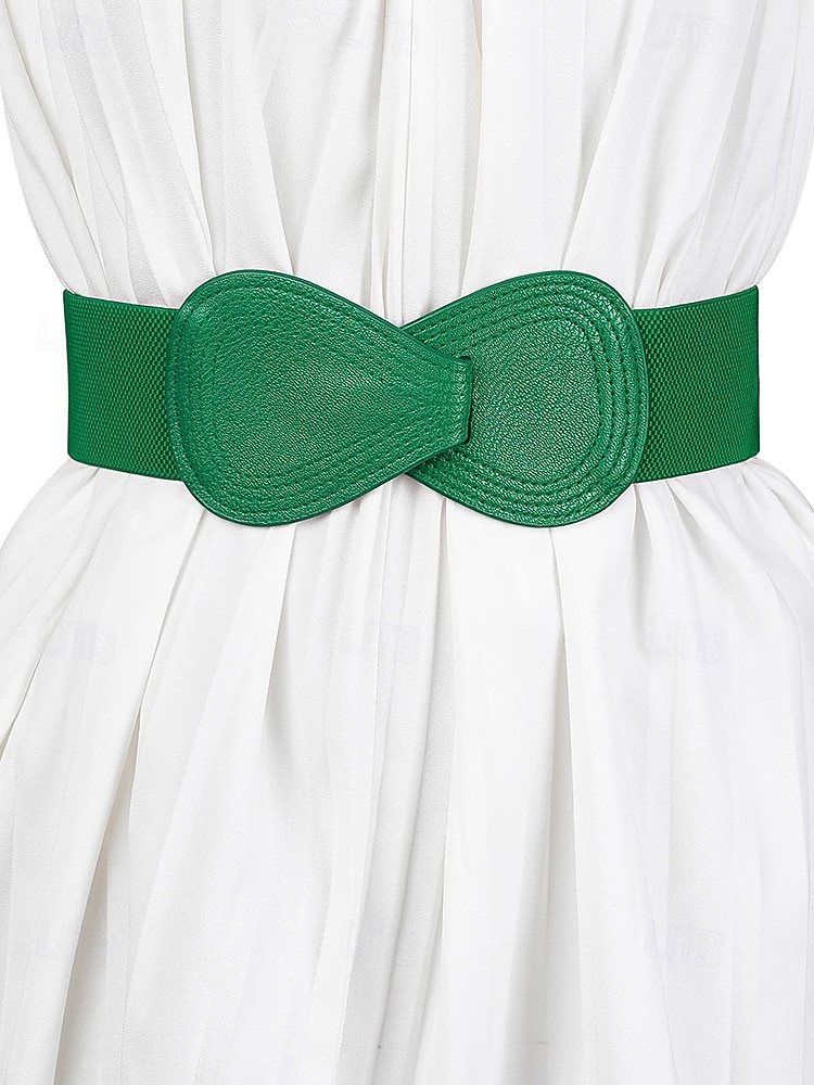 Elastiskt polyesterbälte för kvinnor, i flera färger, bekvämt och töjbart, perfekt för St. Patricks Day och vardagsbruk 2026 - $11.99 –P4