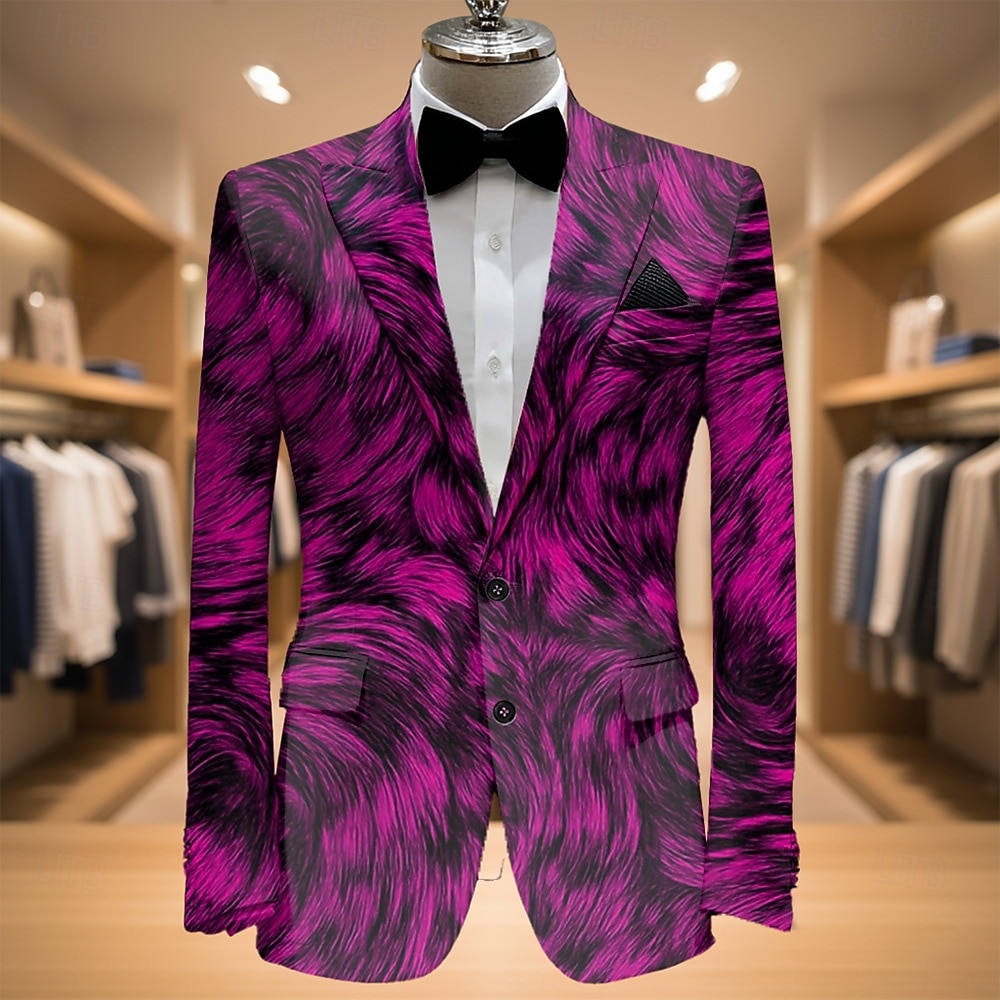 Homens Gráfico Jaqueta Blazer Casaco Confortável Respirável Artistíco Casual Diário Traje de festa para noite Casual Bolsos Impressão 3D Botões Todas as Estações Entalhe Manga Longa Azul Roxo Cinzento de 2026 por $75.99 –P1