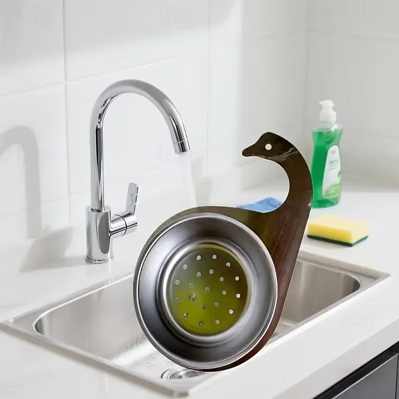 4 stk. kraftig avløpskurv i rustfritt stål til undervasken - plassbesparende kjøkkenorganisator med enkel rengjøring, solid konstruksjon, elegant design, moderne oppvaskkumtilbehør til kjøkken 2026 - $15.99 –P2