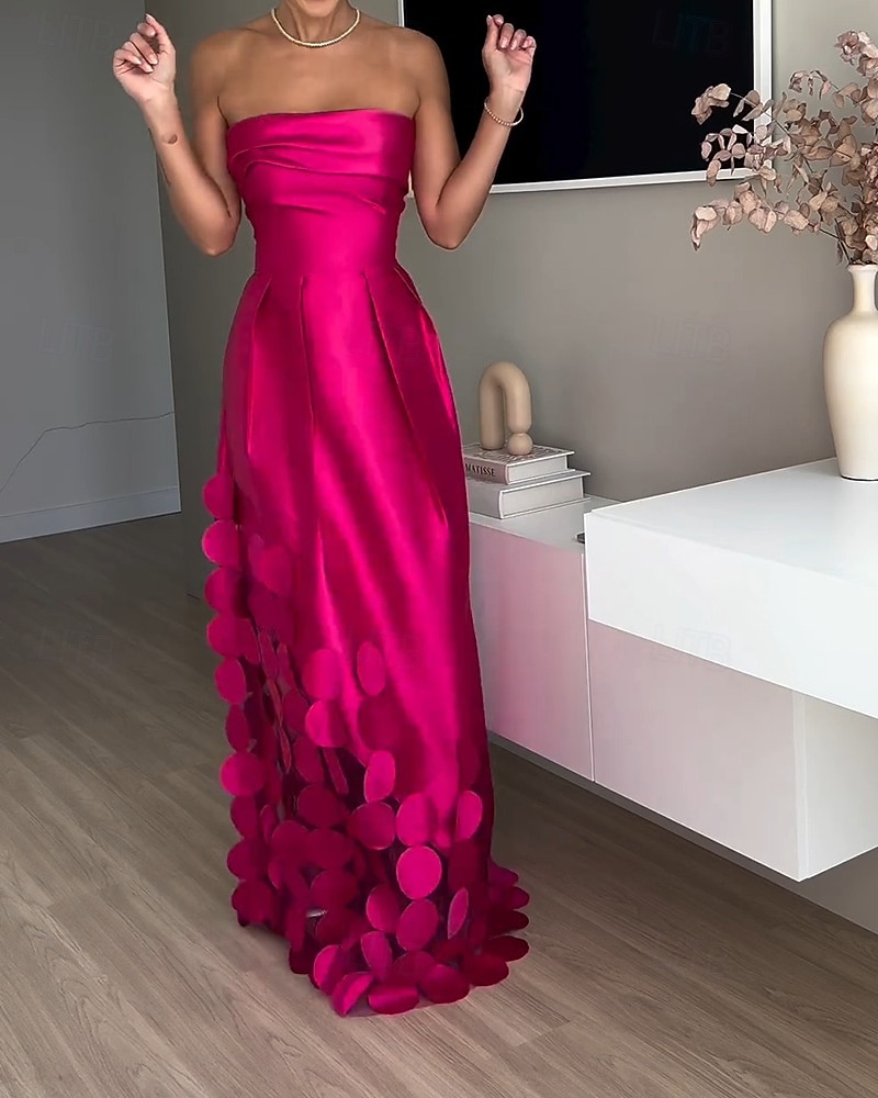 Γυναικεία Μακρύ Φόρεμα Μάξι Φόρεμα Φόρεμα χορού Φόρεμα για πάρτυ Κοκτέιλ Φόρεμα Κομψό Βραδινό Πάρτυ Πάρτι Ειδική Περίσταση Κανονικό Σκέτο Αμάνικο Στράπλες Ροδοκόκκινο Καλοκαίρι Άνοιξη 2026 - $41.99 –P3