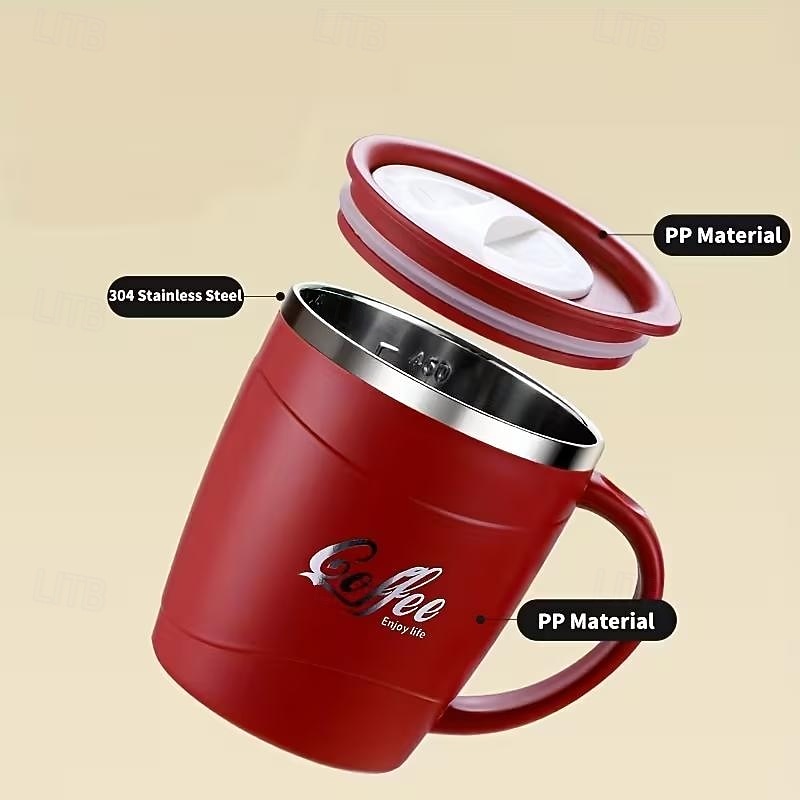 Caneca de café em aço inoxidável 304 com tampa, 500ml (17oz), parede dupla isolada, livre de BPA e à prova de vazamentos, ideal para viagens e bebidas quentes. &bebidas geladas, presente de Natal de 2026 por $17.99 –P1