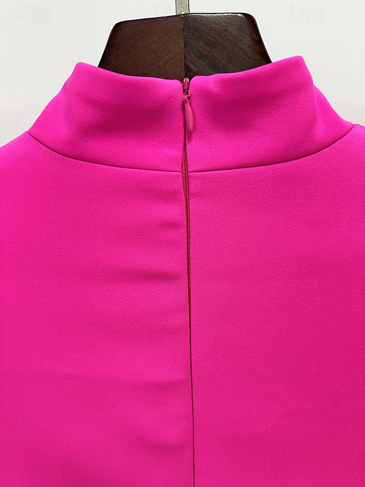 Abito da invitata di matrimonio a colonna di lunghezza fino al pavimento Abiti formali Abito da sera Abito per la madre della sposa a maniche lunghe scollatura alta elegante vintage formale con fiore del 2026 a $137.99 –P8