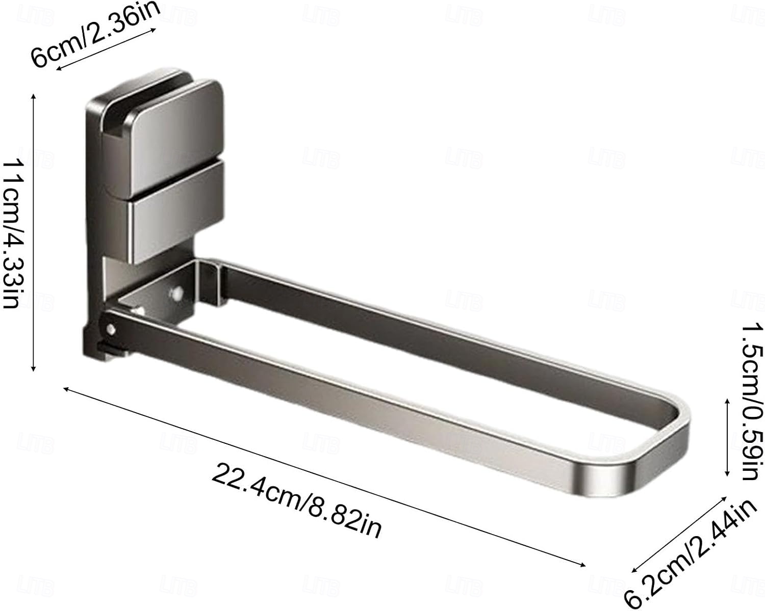 Toallero plegable con succión al vacío de 1/2 pieza, barra de toalla de baño sin taladro, adecuado para toallas, ropa, cintas para el cabello, joyas, toallas de mano, etc., almacenamiento, toalleros 2026 - $10.99 –P7