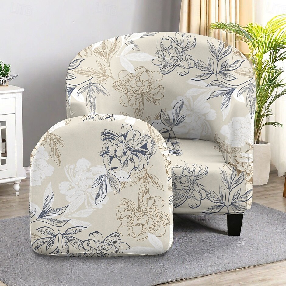 Club Chair Cover Striped, Plant, and Geometric Printed Polyester Slipcovers for Living Room, Bedroom, and Home Office 2026 - $73.99 –P6
