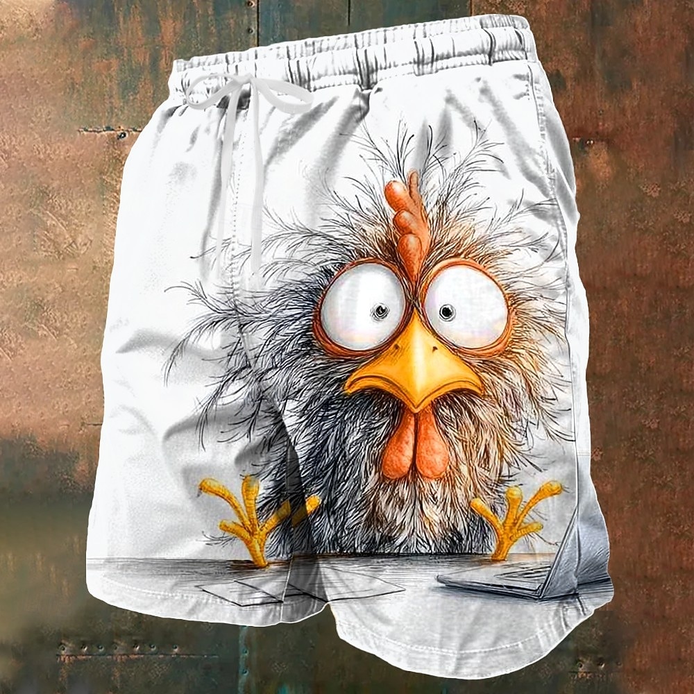 Pánské Kočka Kachna Kuřata Frizzle Plavecké trenýrky Plavky pánské Surfovací šortky Středně vysoký pas Legrační Venkovní Dovolená Boční kapsy Podšívka ze síťoviny Elastická šňůrka v pase Návrhář 2026 - $20.99 –P2