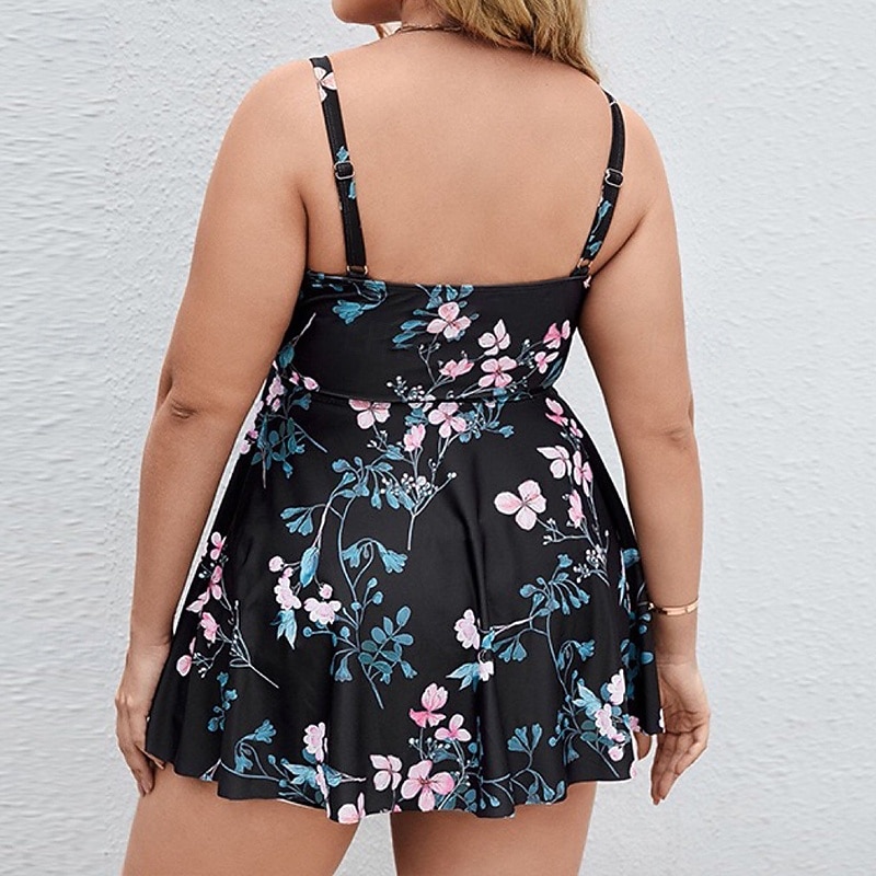 Mujer Traje de baño 2 Piezas Trajes de baño Floral Tropical Escote en V Elástico Sin Mangas Bañadores Surf Playa Vocación Verano 2026 - $26.99 –P6