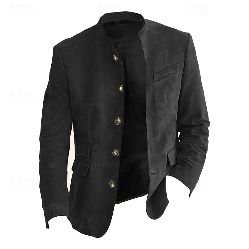 Homens jaqueta leve Jaqueta casual Jaqueta de camurça sintética Para Noite Macio Fivela Primavera & Outono Casual Colarinho Chinês Padrão Cáqui Claro Preto Azul Marinha cáqui Verde Tropa Casaco de 2026 por $56.99 –P19