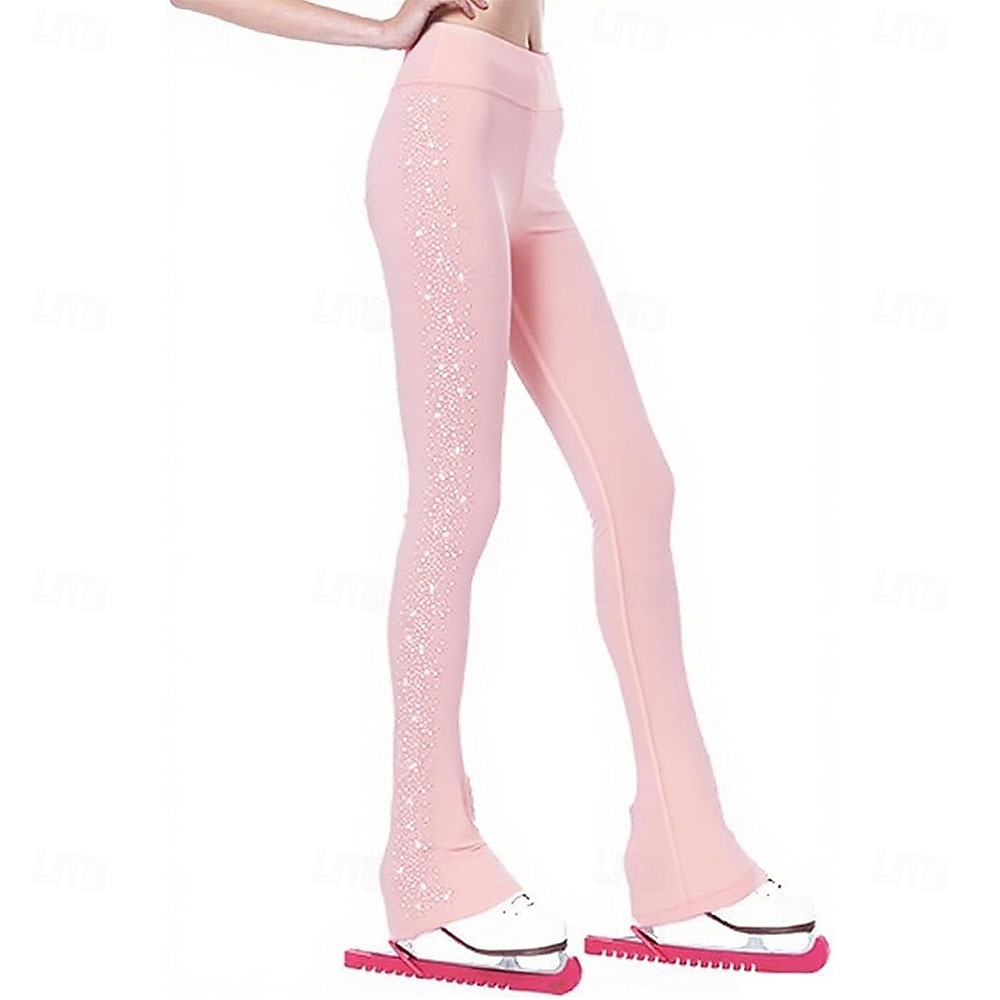 pantaloni da pattinaggio artistico da donna e da ragazza, pantaloni da pattinaggio sul ghiaccio, neri, elastici, abbigliamento da pattinaggio per gare di allenamento, termici, caldi, con del 2026 a $78.99 –P7