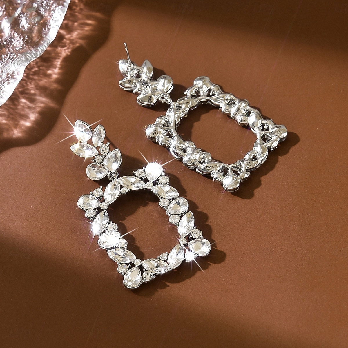 Women's Crystal Statement Drop Earrings, Elegant Geometric Rhinestone Dangle Earrings for Women, Sparkling Glamour Jewelry Perfect for Brides, Wedding Guests 2026 - $11.99 –P5