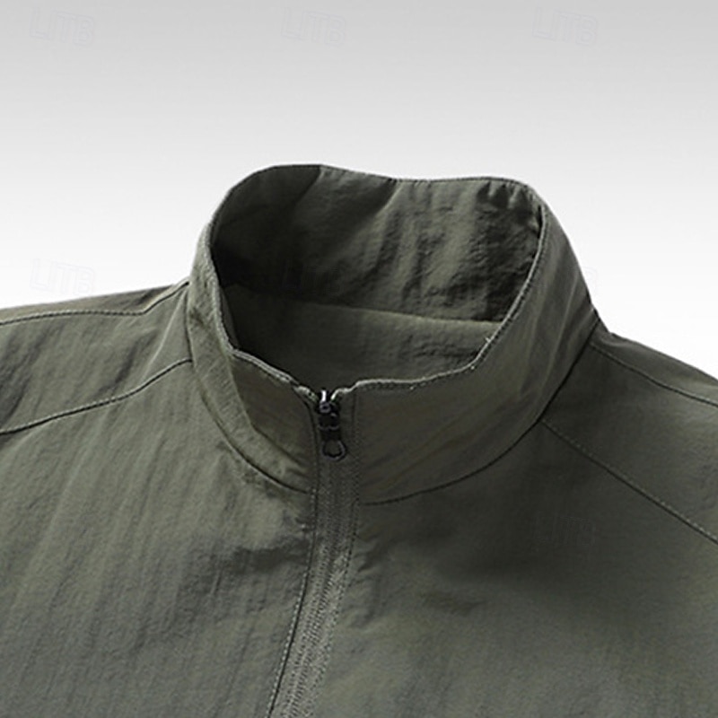 Per uomo Giacca Leggera Giacca Casual Casuale Quotidiano Sport Tasca Primavera Autunno Semplice Streetwear Elegante Collo alla coreana Regolare Nero Blu marino Cachi Verde militare Grigio scuro Giacca del 2026 a $34.99 –P6