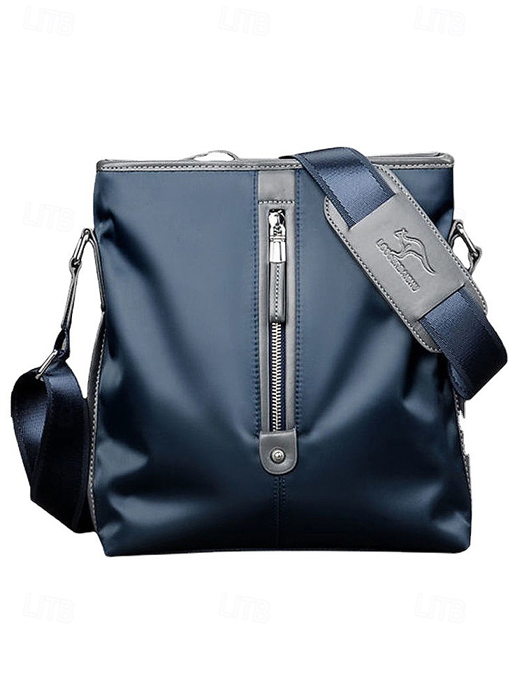 borsa a tracolla impermeabile in tessuto Oxford da uomo – grande capacità, design multitasche, disponibile in blu e nero del 2026 a $19.99 –P6