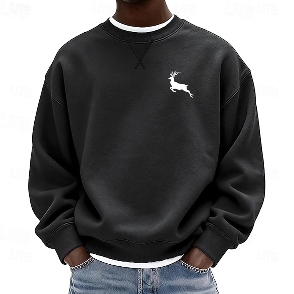 Homens Veado Moletom Manga Longa Moletons Gola Redonda Roupa de Esporte Clássico Casual Diário Todas as Estações Azul Preto Azul Royal Roupa Designer Impressão 3D S M L XL 2XL 3XL de 2026 por $32.99 –P7