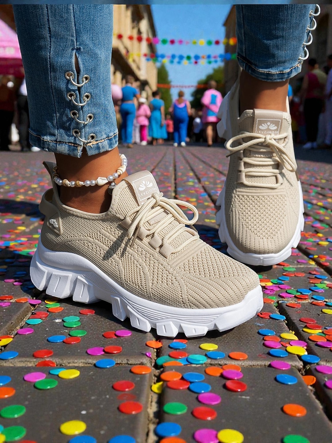 Baskets de course orange pour femmes tissu en mesh respirant chaussures de sport confortables et légères pour le carnaval le festival et les activités de plein air de 2026 ? $34.99 –P1