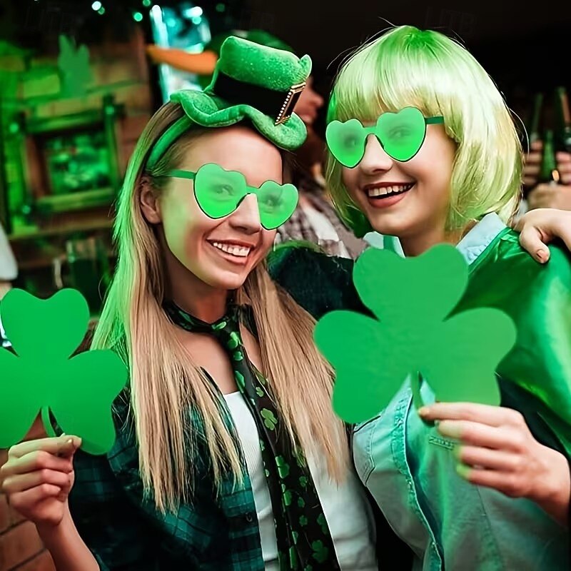 Conjunto de 10 óculos com trevo de quatro folhas verde-irlandês para o Dia de São Patrício - acessórios de festa e fantasias de trevo da sorte. de 2026 por $15.99 –P3