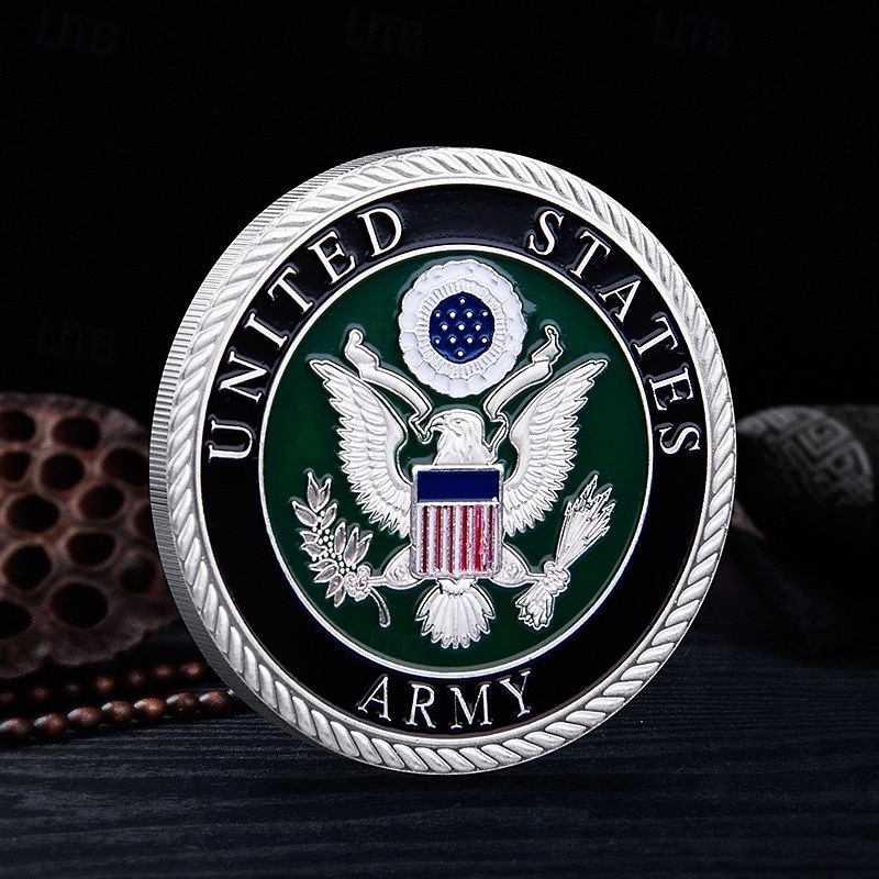 Moneta commemorativa dell'Esercito degli Stati Uniti – Moneta da sfida per il 250° anniversario collezionabile militare Aquila Americana souvenir in metallo doppio lato per veterani regalo del 2026 a $15.99 –P2