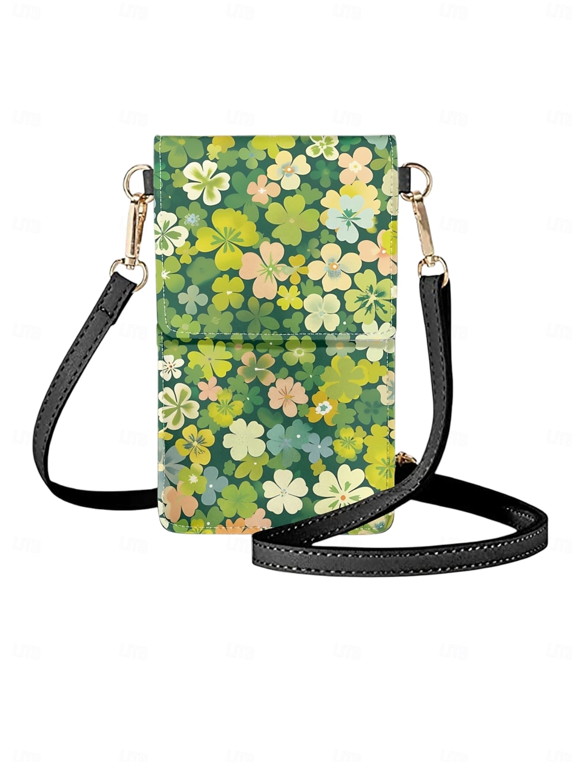 borsa a tracolla da donna con stampa trifoglio per San Patrizio – motivo trifoglio verde, elegante &accessorio festivo per le celebrazioni del 2026 a $24.99 –P4