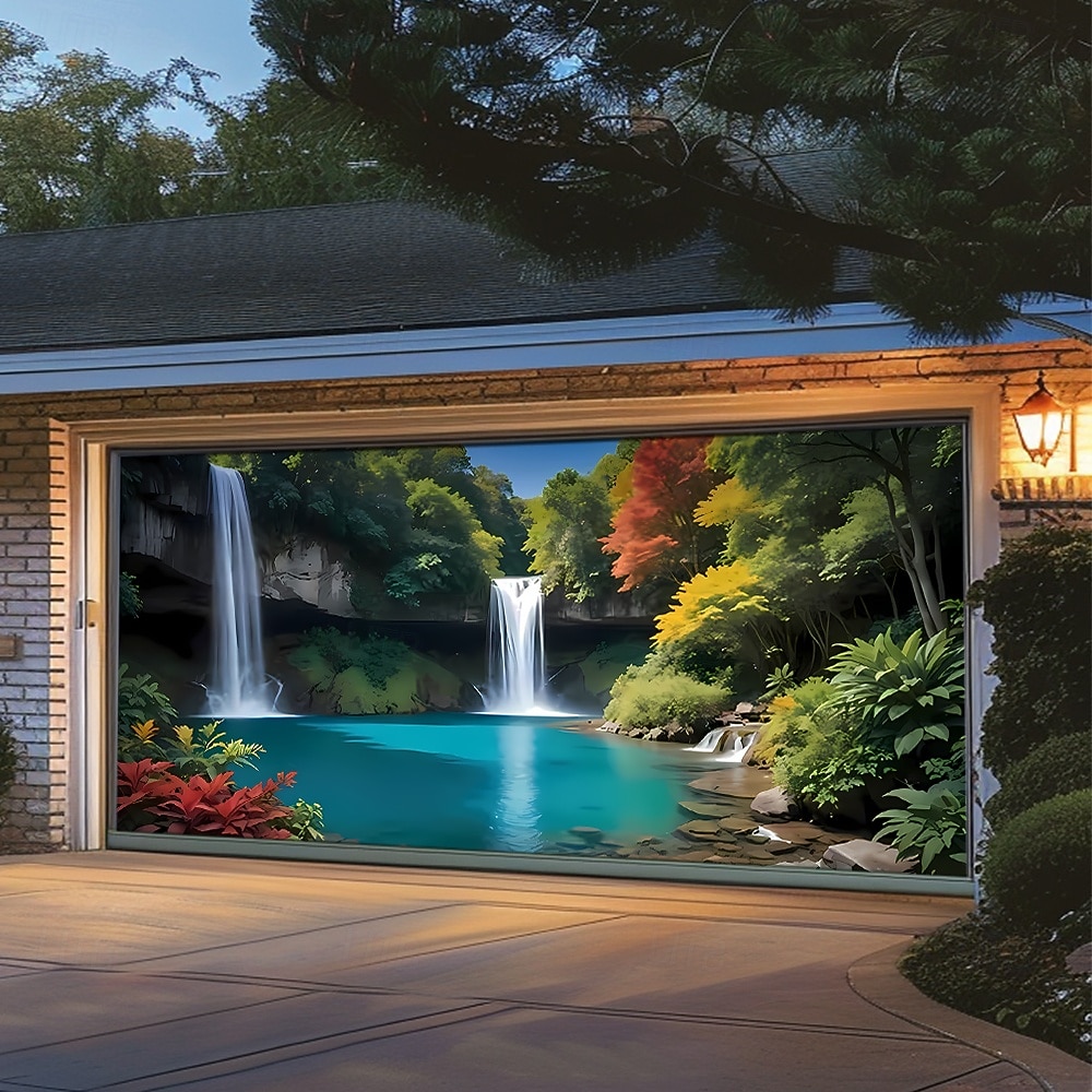 tapisserie Couverture de porte de garage Grande suspension Cascade 森林 3D Soirée Outdoor Arrière-plans de prise de vue Porte d'Entrée Décoration d'intérieur de 2026 ? $49.99 –P1