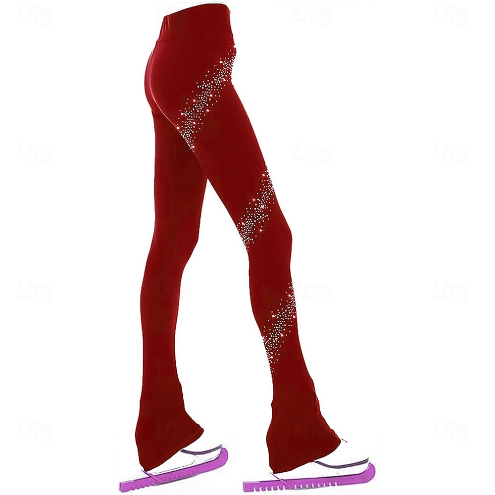 pantaloni da pattinaggio artistico da donna e da ragazza, pantaloni da pattinaggio sul ghiaccio, neri, elastici, abbigliamento da pattinaggio per gare di allenamento, termici, caldi, con del 2026 a $89.99 –P5
