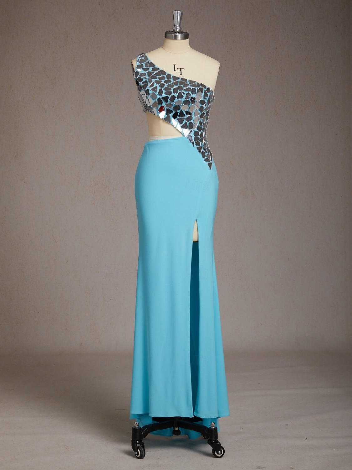 Sheath Column Sweep Brush Train Asymmetrical Prom Dress Beaded Eembroidered Party Dress Wedding Guest Dresses Party Glittering Sleeveless One Shoulder Prom Wedding with Sequin 2026 - $183.99 –P4