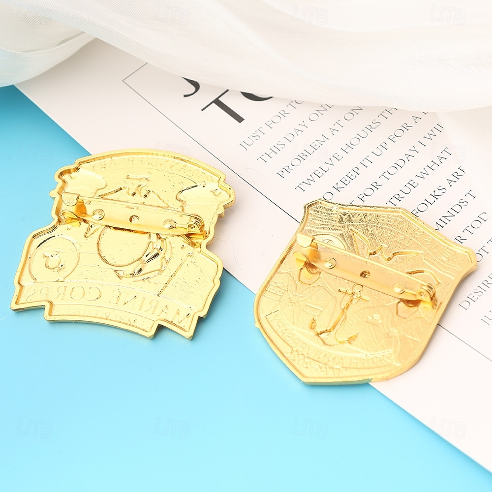 Spilla commemorativa del 250° anniversario del Corpo dei Marines degli Stati Uniti e della NAVY emblema militare del Corpo dei Marines spille a pulsante in lega per la collezione di veterani regalo del 2026 a $11.99 –P13