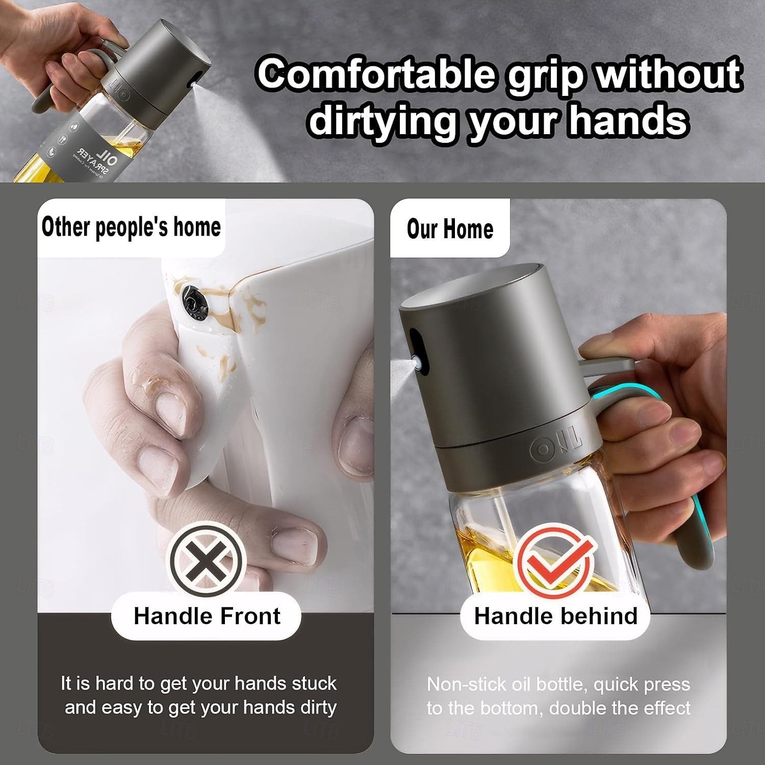 Oil Sprayer Kitchen Gadget for Cooking High Borosilicate Glass Oil Sprayer Mister 250ml Olive Oil Spray Bottle for AirFryer Salad BBQ Kitchen Baking Roasting Dark Gray 2026 - $19.99 –P3