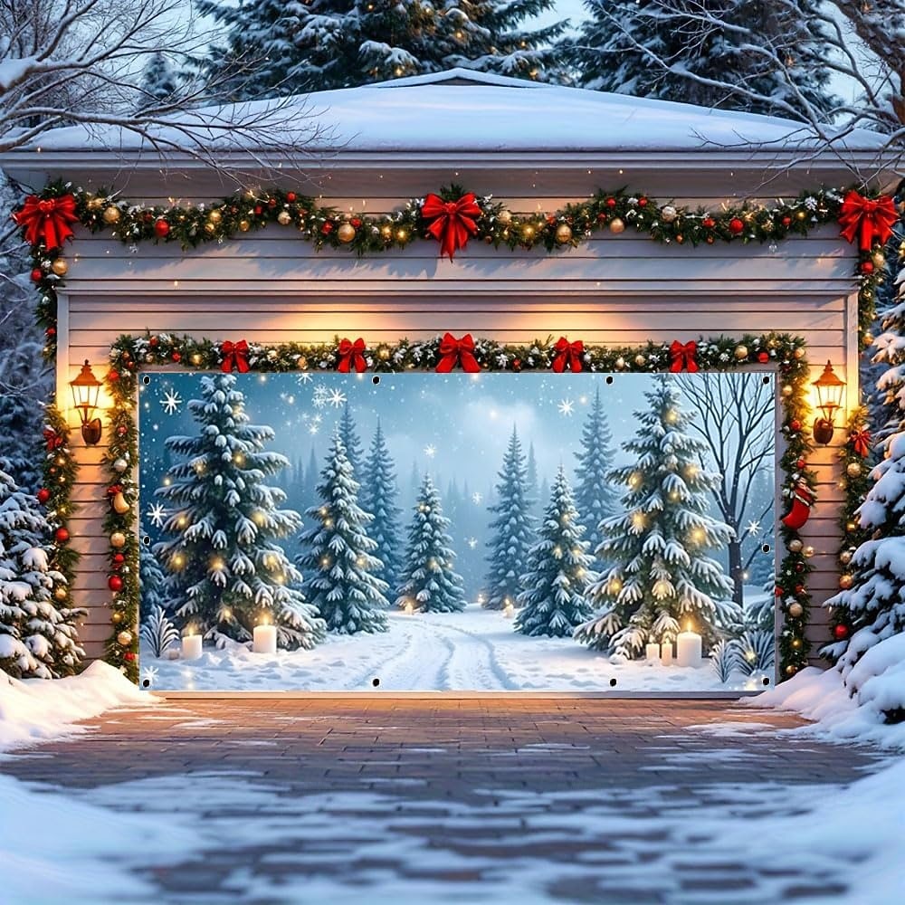 tapet Garasjeportdeksel Stor opphengning Snømann søt stil 3D Party Utendørs Ferie Bakgrunner for skyting Yard Hjemmedekor 2026 - $38.99 –P4