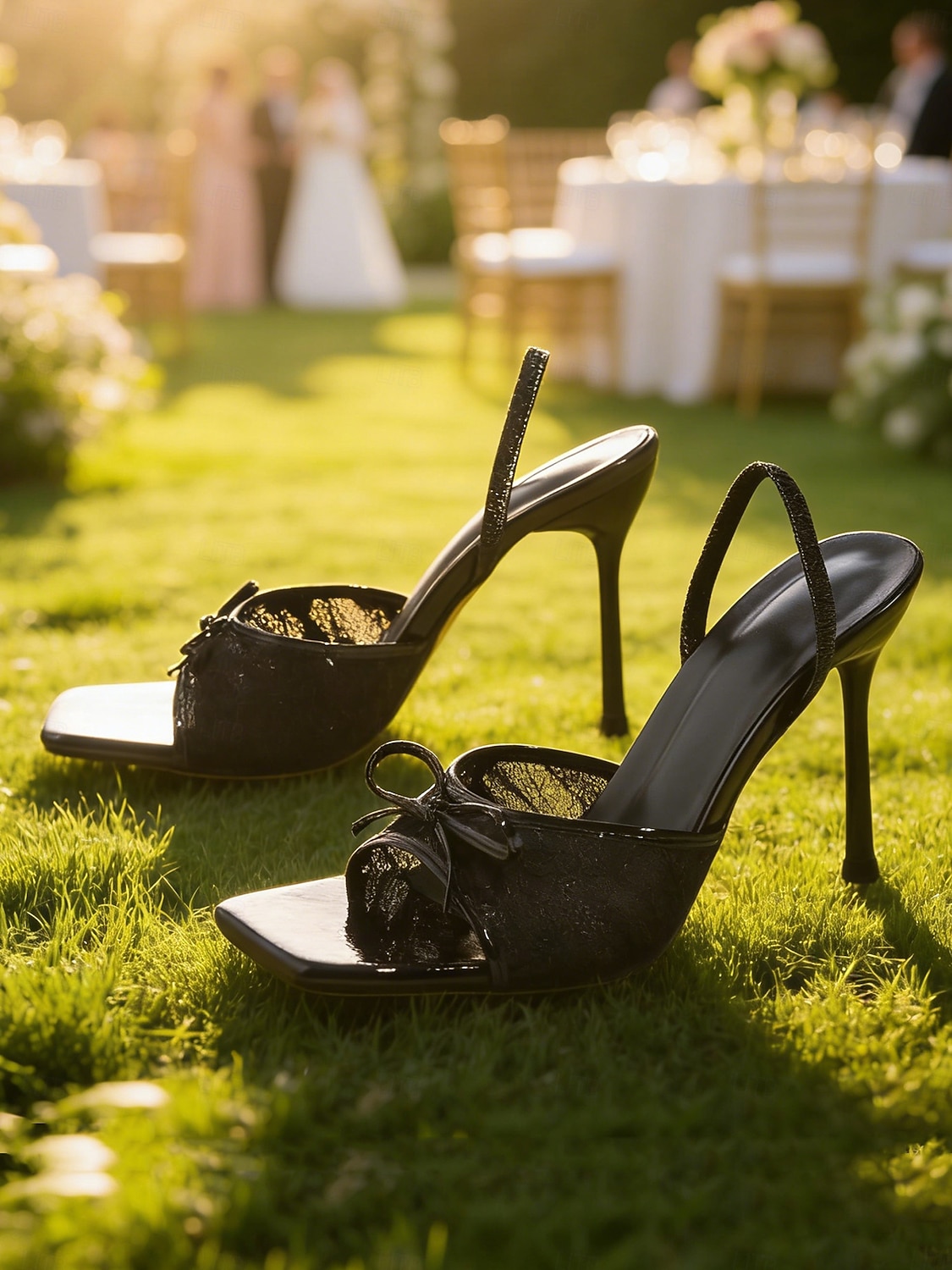 Sandales élégantes à talons, bout ouvert et dentelle, ornées d'un nœud, idéales pour les mariages champêtres et les occasions formelles, parfaites pour les invitées. de 2026 ? $39.99 –P7