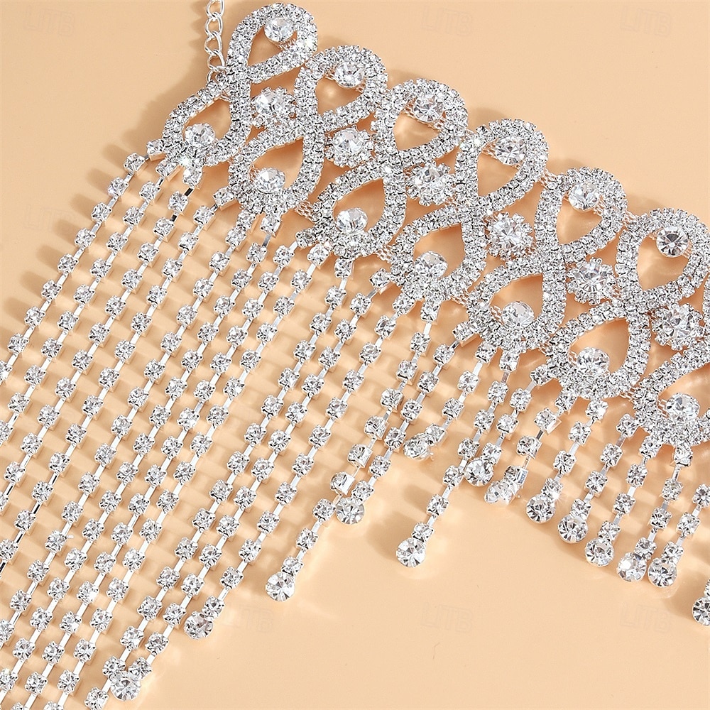 Samba Kiegészítők Csillogó Rhinestone Oszlopos Fejdísz - Ezüst Kristály Homloklánc Gatsby Esküvői Maszkabál Kiegészítő Előadói Jelmez 2026 - $24.99 –P2