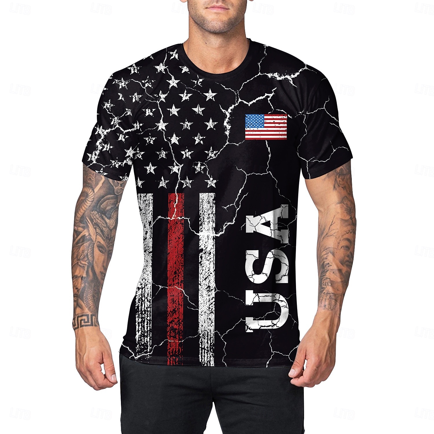 250e anniversaire des États-Unis Patriotique T-shirt Drapeau des États-Unis 250 ans 1776 Nouveauté Drôle Adulte Homme Semi-quincentenaire Jour de l'Indépendance / 4 Juillet 4 Juillet Occasionnel de 2026 ? $20.99 –P6