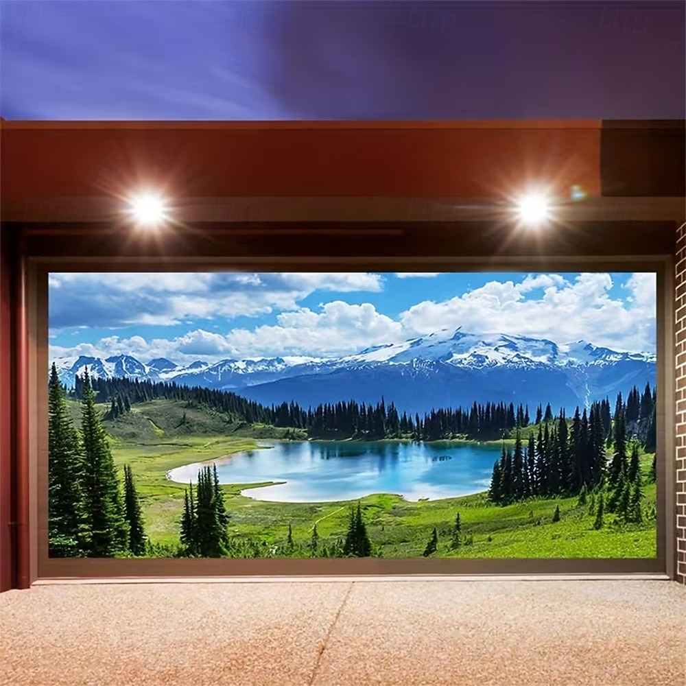 Tampa da porta da garagem Grande pendurado Árvore Rústico 3D De Festa Exterior Fundos de fotografia Porta de Entrada Decoração de casa de 2026 por $49.99 –P7