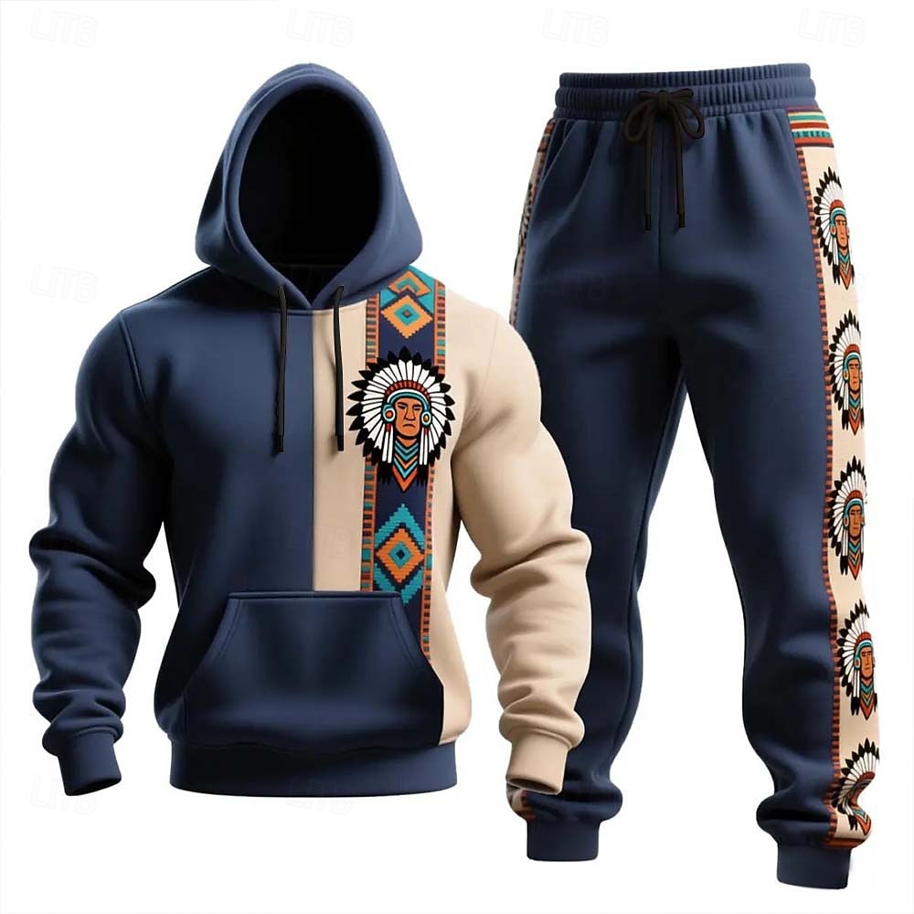 Hombre Geométrico 2 piezas Conjuntos de sudaderas 3D Sudadera con capucha Manga Larga Pantalones largos Con Capucha Estilo Étnico Casual / Diario Ropa Deportiva Impresión 3D Étnico y Religioso 2026 - $48.99 –P1