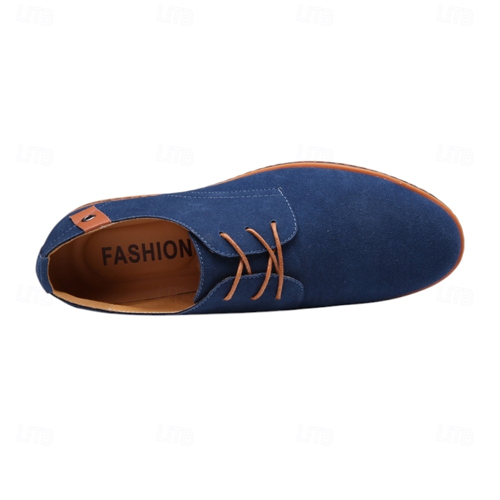 scarpe oxford in pelle scamosciata verde da uomo, scarpe casual morbide e leggere per comfort e stile, perfette per l'uso quotidiano, casual da lavoro, feste e outfit per il giorno di San Patrizio del 2026 a $42.99 –P9