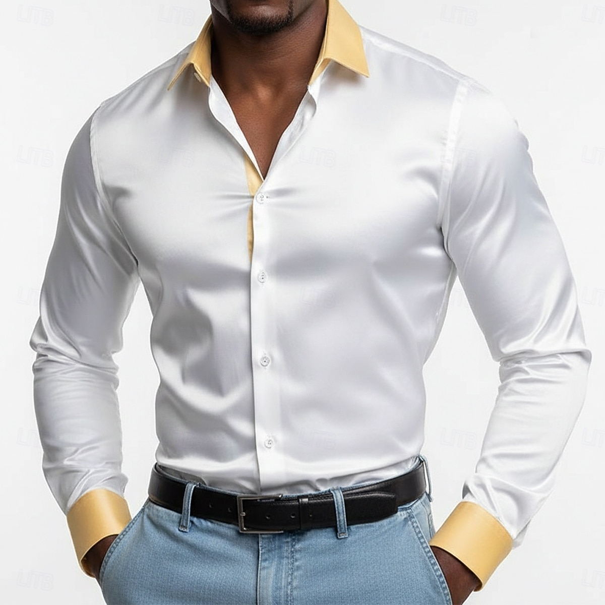 Per uomo Camicia Camicia in raso Camicia casual Camicia con Bottoni Camicia da discoteca Patchwork Quotidiano Vacanza Nero Bianco Vino Verde Manica Lunga Bavero Primavera & Autunno Tutte le stagioni del 2026 a $26.99 –P1