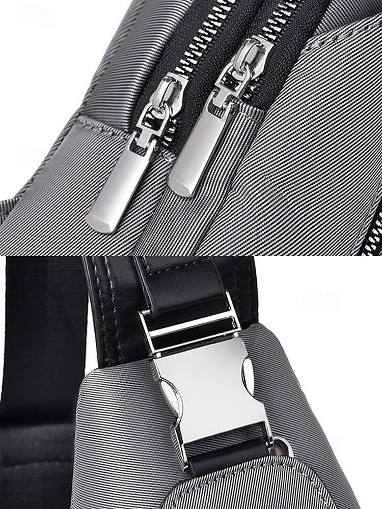 2026年 男性用防水オックスフォード布製スリングバッグ、USB充電ポート付き、多用途、複数の色展開、カジュアルやアウトドアでの使用に最適  コレクション – $24.99 –P13