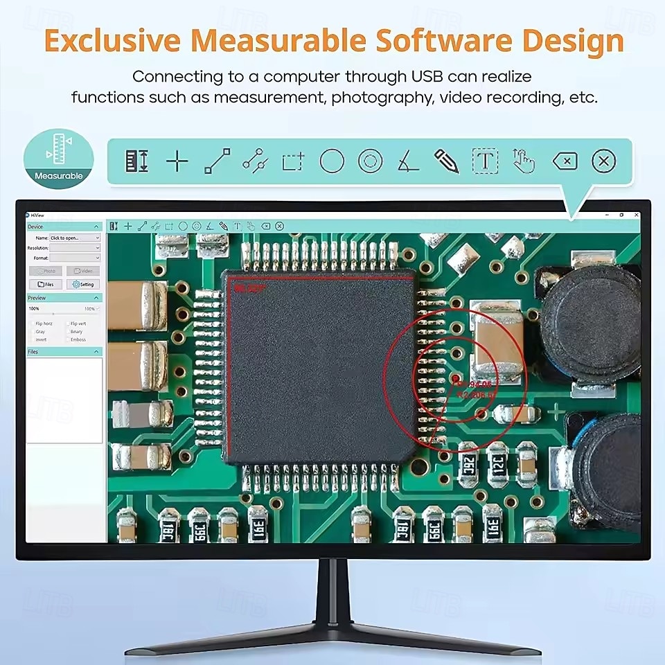 2026年 デジタル顕微鏡 1200倍 高画質 HD USB プロフェッショナル電子顕微鏡 修理用 LEDライト8個付き  コレクション – $136.99 –P6