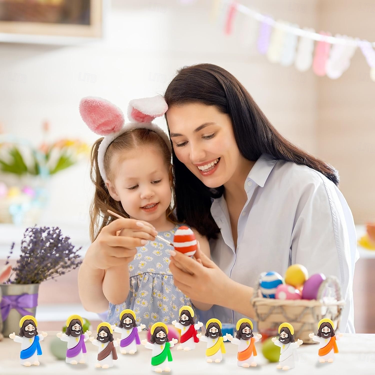 2026年 50/100個の小さなイエスのフィギュア、ミニイエスのフィギュア、イースターギフト、イースターエッグ詰め物用の小さな像、マルチカラーの小さなイエスのフィギュア、ミニチュアフィギュア、隠すのに  コレクション – $21.99 –P2