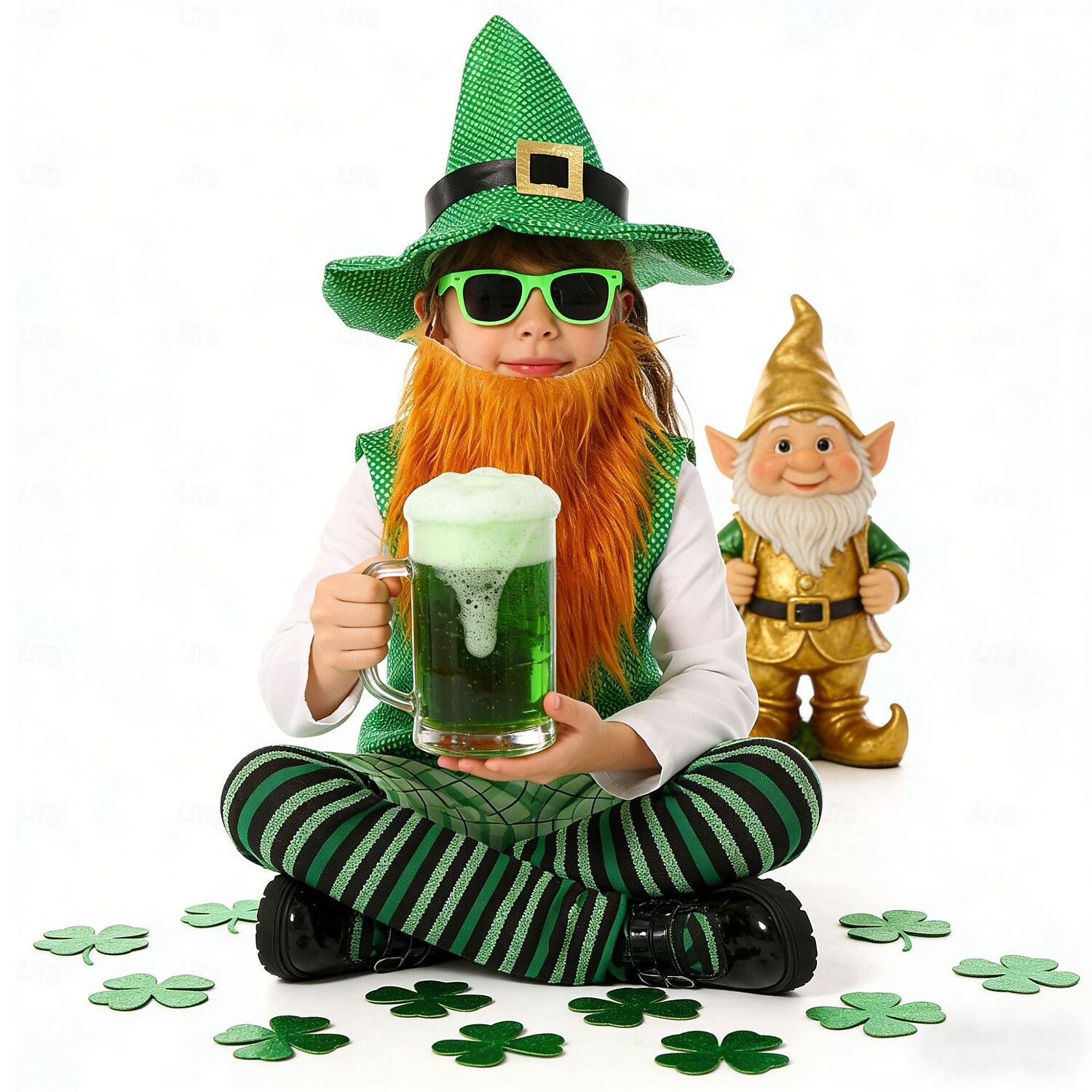 St. Patrick 2026 Shamrock Lucky Irish Carnival Fancy Costume Novelty Funny Kid's Boys' Carnival Saint Patrick's Day Party Easy Carnival Costume Dress Up 2026 - $54.99 –P6