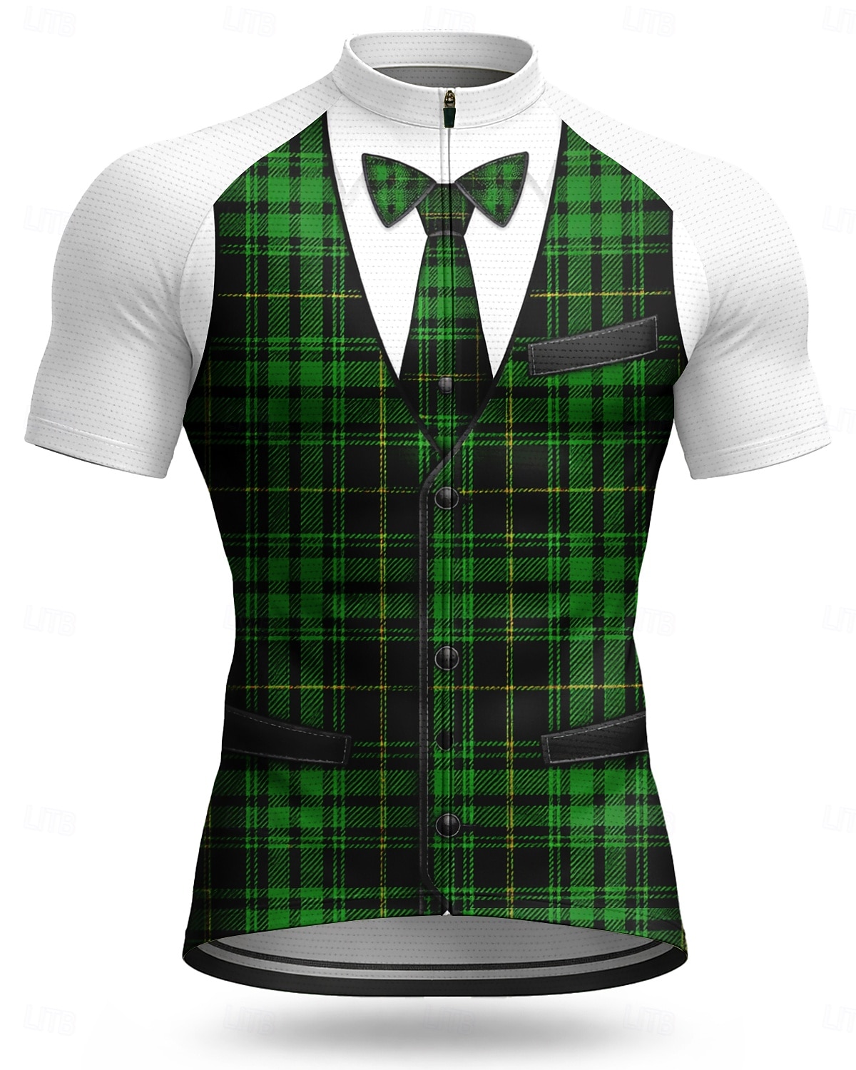 Män St. Patrick Jersey Cykeltröja Rutigt Novelty Kort Ärmar Cykel Tee T-shirt Skjorta Top med 3 Bakfickor UV-Beständig Snabbtorkande Med Fickor Framsidan Dragkedja Sport Grön Kläder 2026 - $30.99 –P1