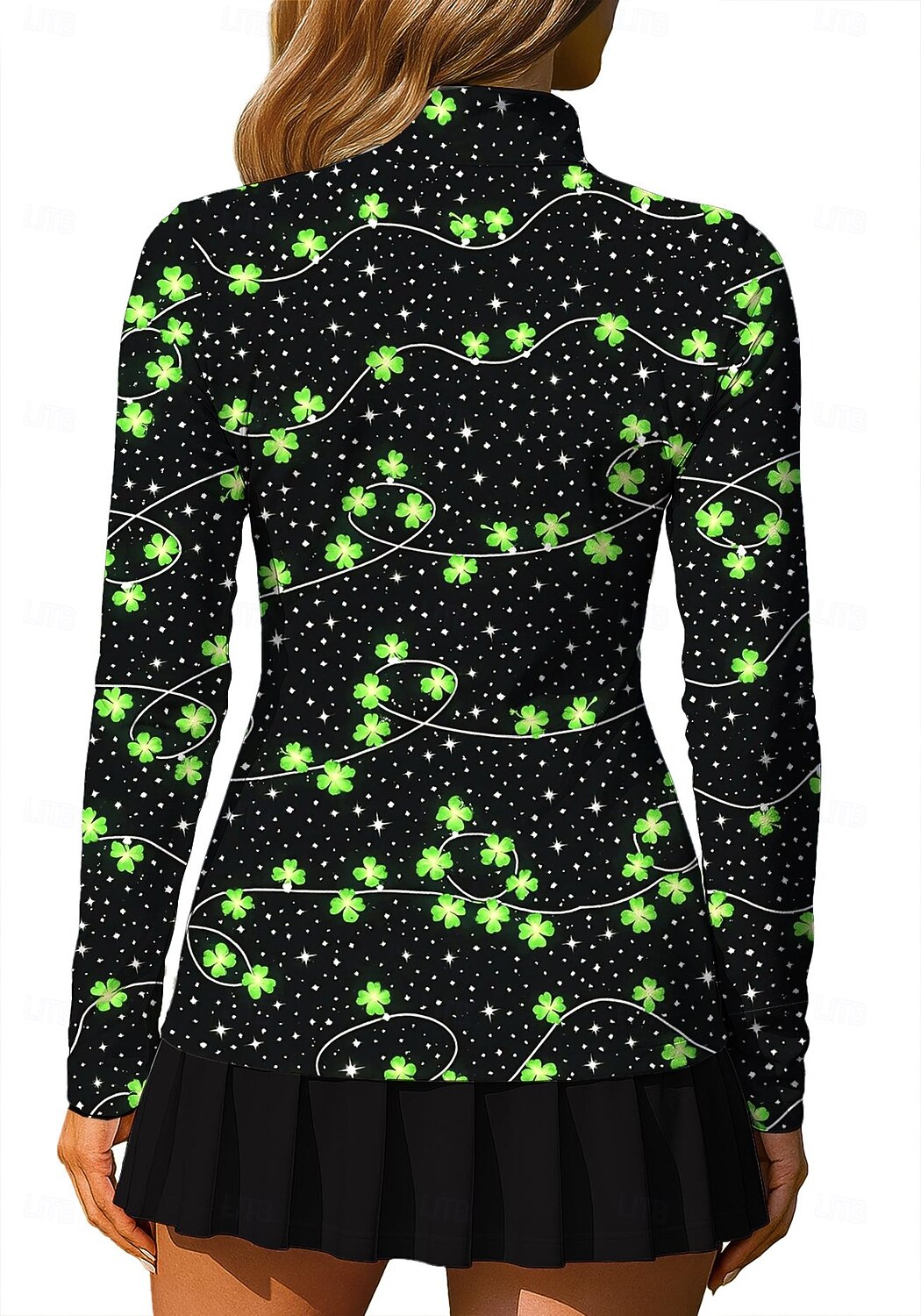St. Patrick Women's Unisex Clover Sweatshirt Polo Sweatshirt Tops Shirt Long Sleeve Print Quarter Zip Pullover UPF50+ UV Resistant Elastic Breathable Volleyball Tennis Golf High Neck Stand Collar 2026 - $25.99 –P2