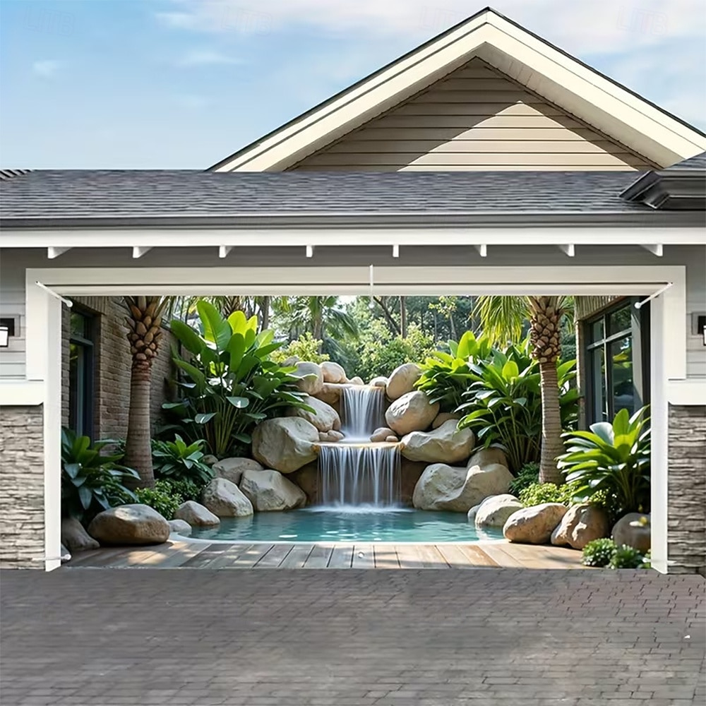 tapisserie Couverture de porte de garage Grande suspension Cascade 森林 3D Soirée Outdoor Arrière-plans de prise de vue Porte d'Entrée Décoration d'intérieur de 2026 ? $49.99 –P6