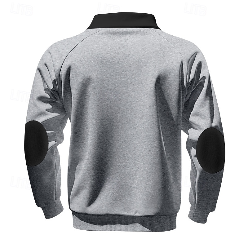 Voor heren Sweatshirt Stoppen Sweatshirt met kwartrits Zwart Wijn Marineblauw Lichtgrijs Donkergrijs Halve rits Kleurenblok Zak Casual Dagelijks Sport & Outdoor Polyester Streetwear Basic Casual 2026 - $27.99 –P16