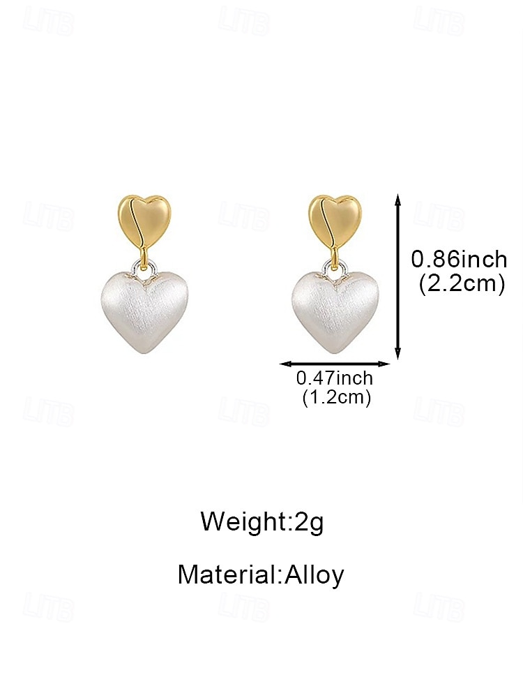 Women's Alloy Heart-Shaped Earrings with Gold Detailing, Perfect for Valentine's Day and Weddings 2026 - $9.99 –P9