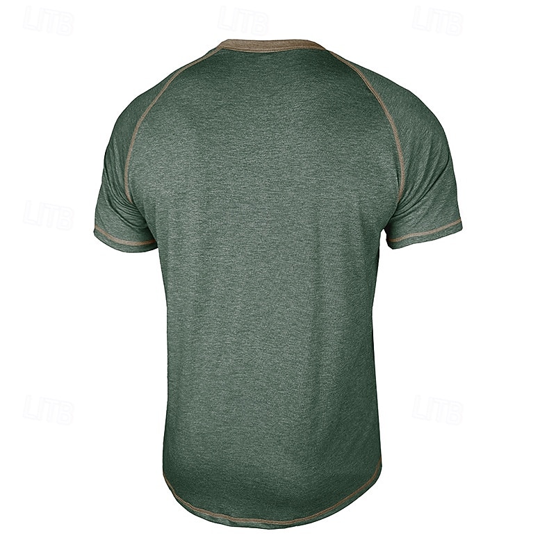 Bărbați Tricou Manșon scurt Stil Nautic Vară Primăvară Culoare solidă Elegant Neutru Zilnic Crewneck Casual Casă În aer liber Roșu Top tricou pentru bărbați 2026 - $18.99 –P10