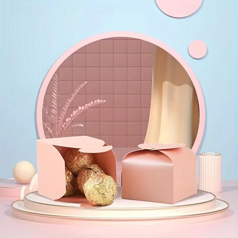 50pcs Valentine's Day Wedding Theme Candy Gift Box Party Favor Boxes  Heart Decoration Box  Decorative Bow Finish Christmas Halloween 2026 - $15.99 –P5
