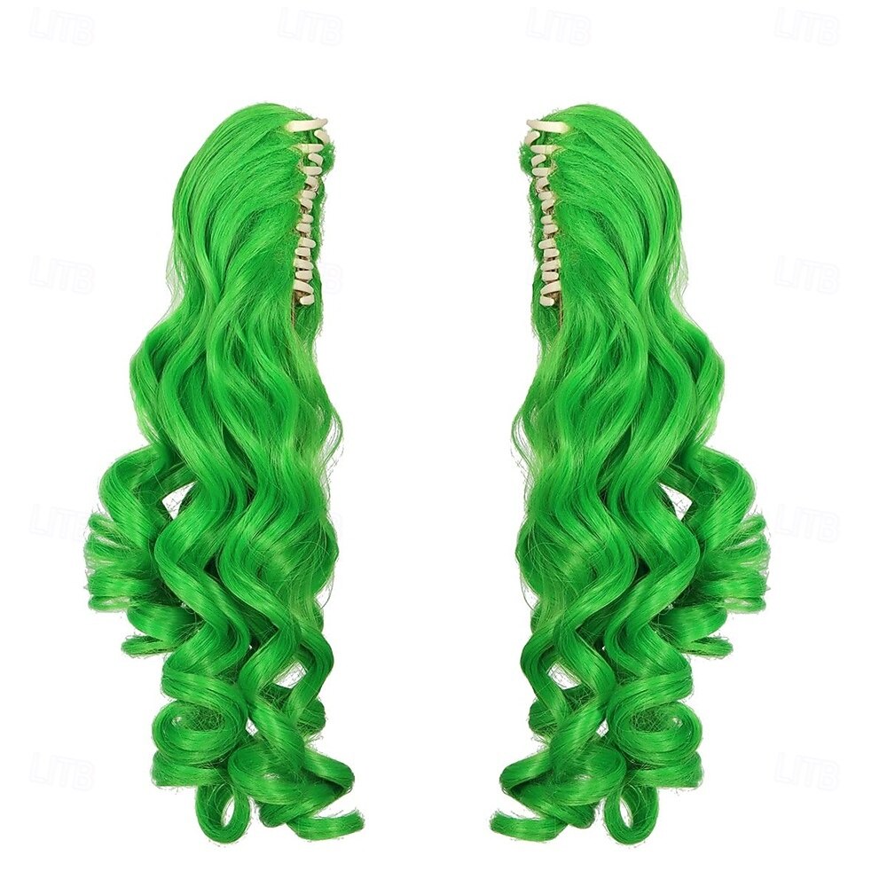 Perucas Verdes Peruca Sintética Cacheada com 2 Rabo de Cavalo Peruca Feita à Máquina Longo Cabelo Sintético Verde Mulheres Festa Natural Verde de 2026 por $33.99 –P3