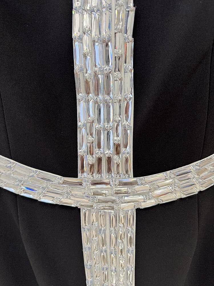 Coloană Teacă Lungime Podea Rochie formala Rochie de seara Rochii de seara Elegant Epocă Rochie Neagră Mică Manșon scurt Stil Nautic Nuntă Oficial Polyester cu Detalii Cristal Mărgele 2026 - $195.99 –P6