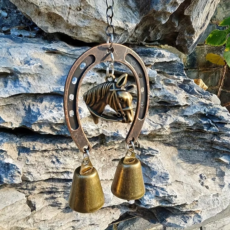 A Lucky Horseshoe Owl Wind Chime, Outdoor Iron Art Love Wind Chime, Vintage Horseshoe Design, Valentine's Day Iron Nail Wind Chime Home Decoration for Good Luck in Love, Perfect Garden Ornament 2026 - $10.99 –P2