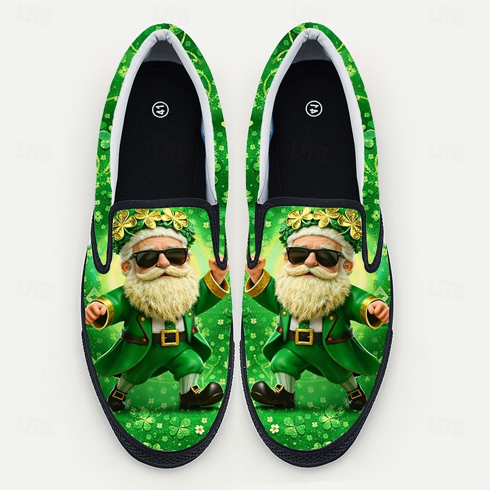 Herren-Slipper zum St. Patrick's Day – fröhliches Grün mit Koboldmotiv, perfekt für die Feierlichkeiten zum St. Patrick's Day und für die Freizeit. 2026 - $46.99 –P3