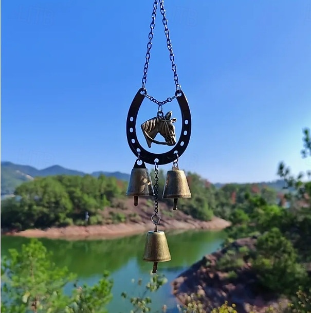 A Lucky Horseshoe Owl Wind Chime, Outdoor Iron Art Love Wind Chime, Vintage Horseshoe Design, Valentine's Day Iron Nail Wind Chime Home Decoration for Good Luck in Love, Perfect Garden Ornament 2026 - $10.99 –P11